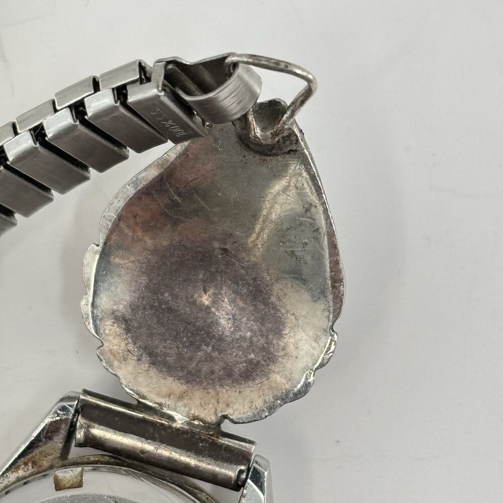 Vtg Seiko Quartz Watch Sterling Silver Turquoise Watch Tips Southwestern Navajo - Picture 9 of 13